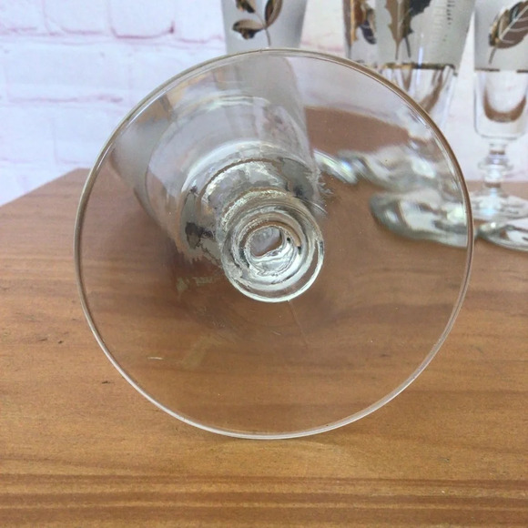 Vintage Libbey Frosted Golden Foliage Pilsner Beer Wine Glasses - Set of 6 - Picture 8 of 8